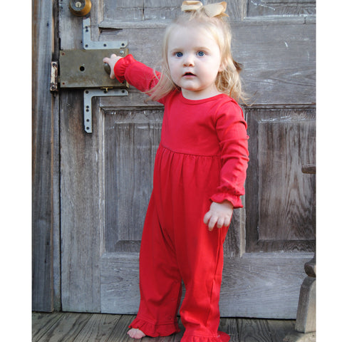 Red Rompers (Ruffle or Plain)