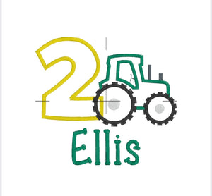 Tractor Appliqué Birthday Design