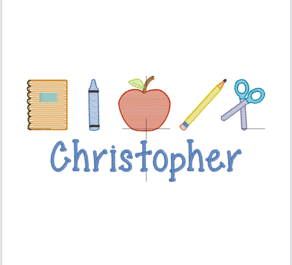 School Supplies Boy Design