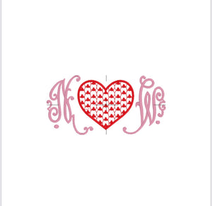 Heart and Initials Towel Design