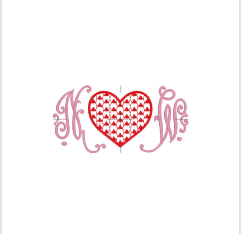 Heart and Initials Towel Design