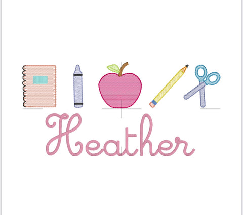 School Supplies Girl Design